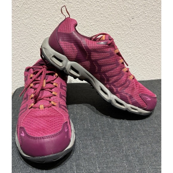 Columbia Outdry Womens Hiking Shoes Outdoor Waterproof Sz 9 Maroon - Picture 2 of 7